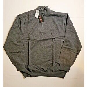 Jos.A.Bank Signature Collection Mens Charcoal Pima Cotton HalfZip Sweater - XXL